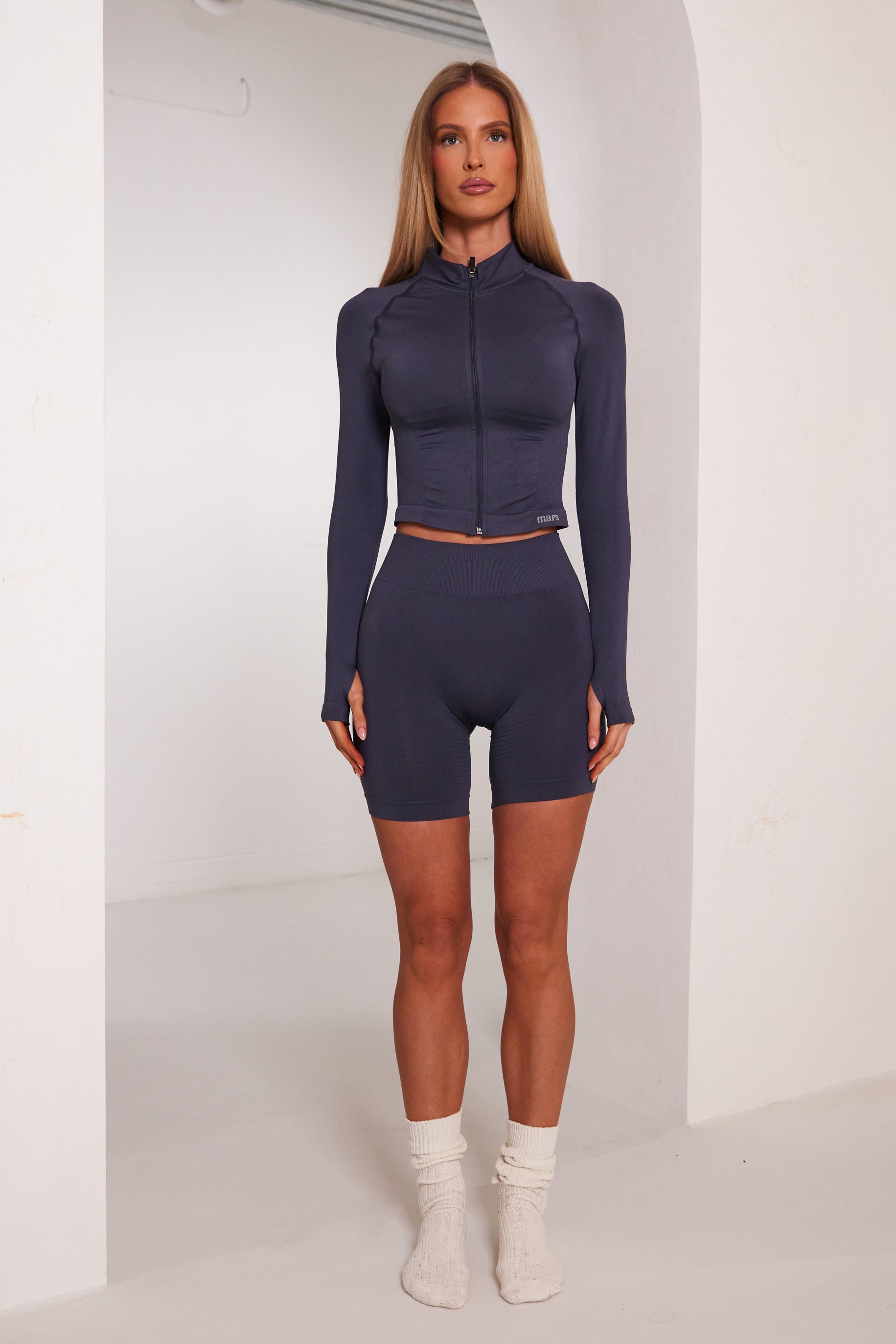The Mars seamless Zip jacket navy