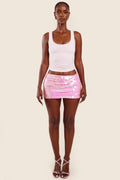 The Shimmi Mini Skirt in Pink
