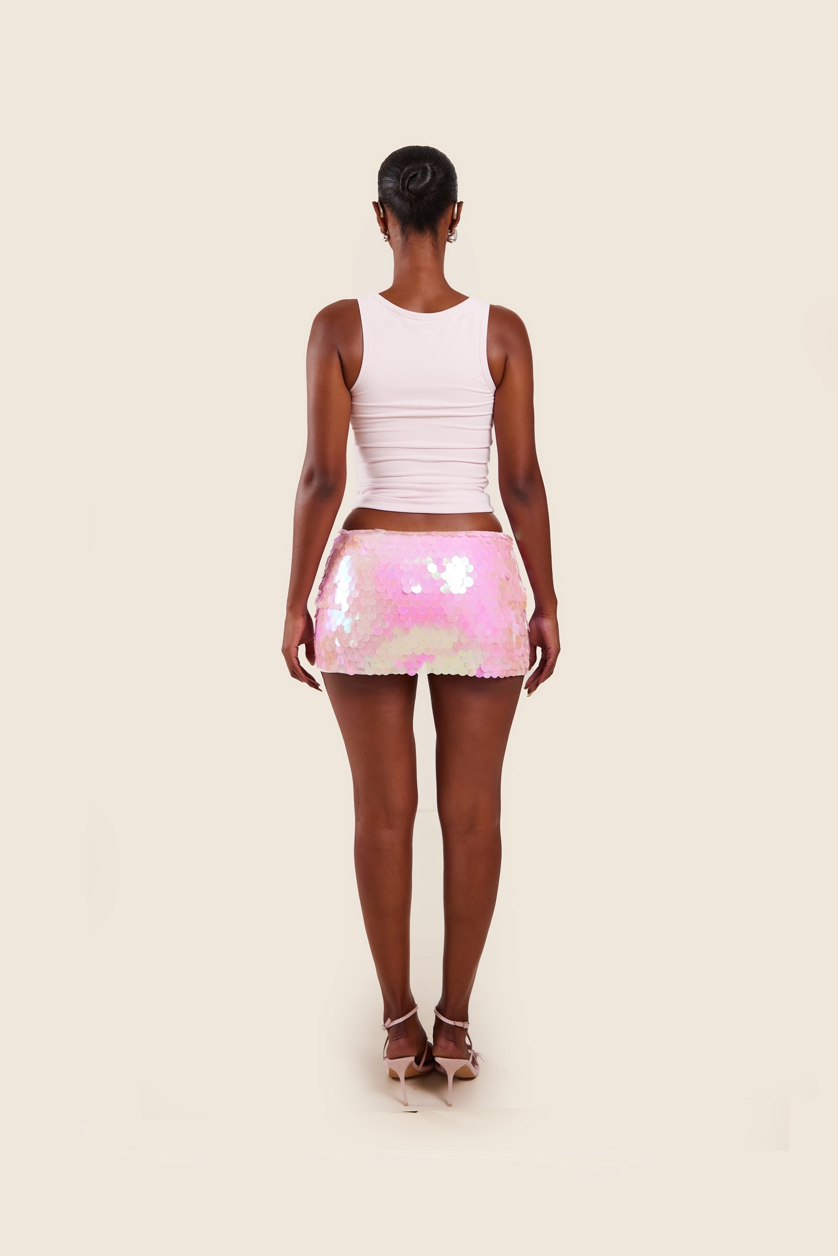 The Shimmi Mini Skirt in Pink