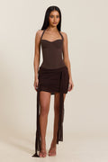 The Zadie Skirt in Brown