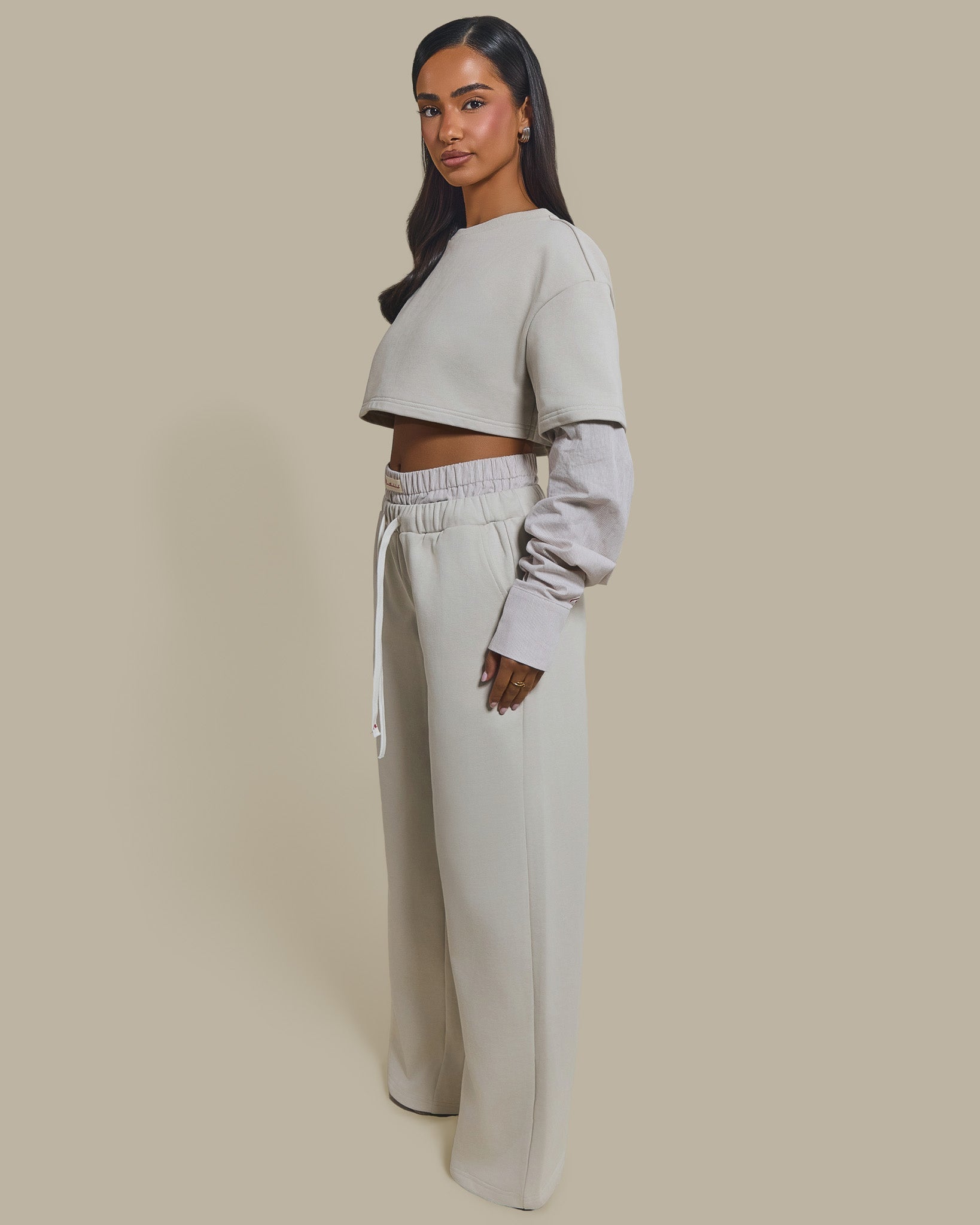 The Boxer Wide-Leg Joggers in Beige