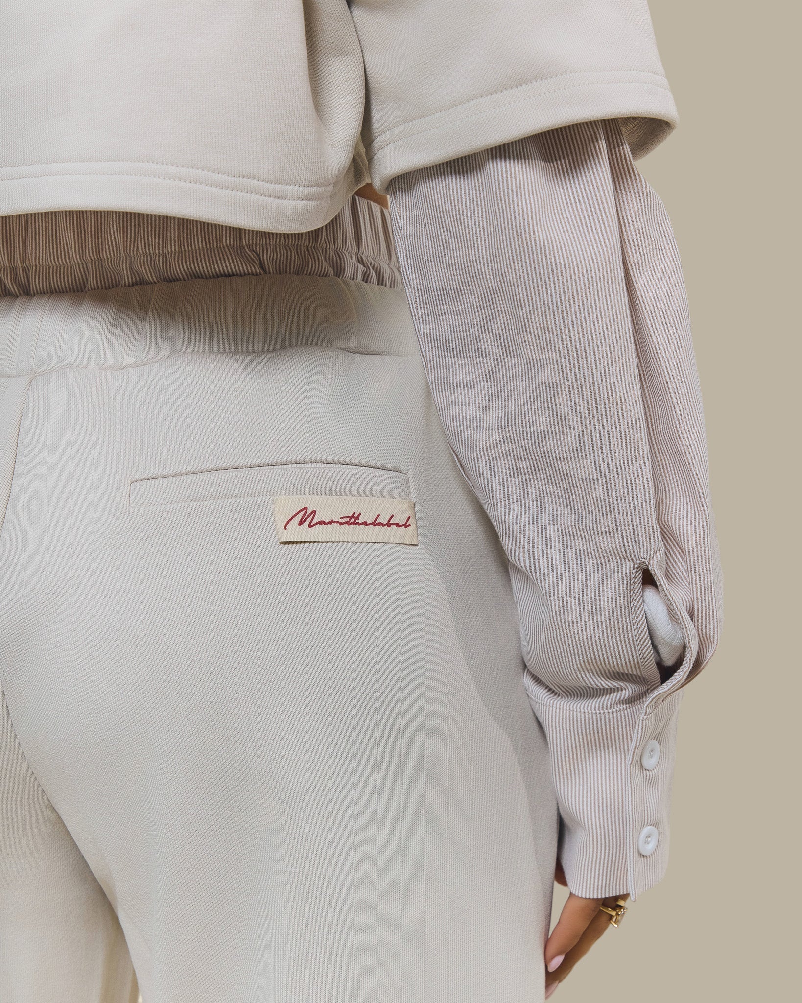 The Boxer Wide-Leg Joggers in Beige