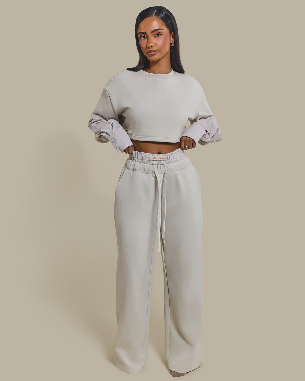 The Boxer Wide-Leg Joggers in Beige