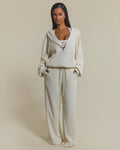 The Waffle Oversized Embroidered Jacket in Cream