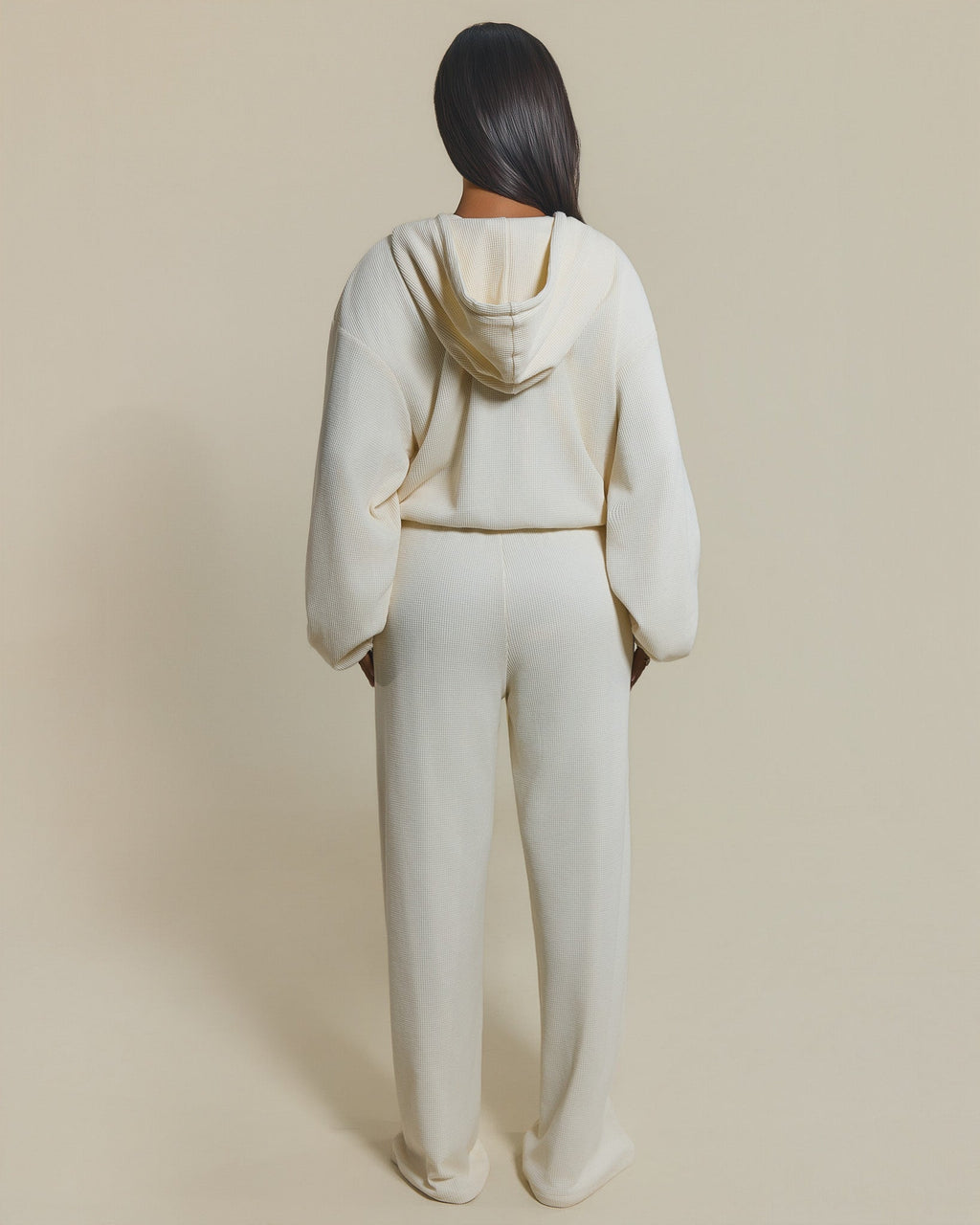 The Waffle Oversized Embroidered Jacket in Cream