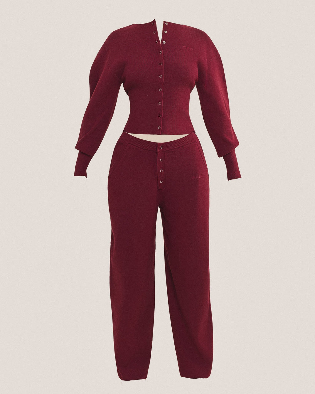 The Knit Button Up Cardigan in Burgundy