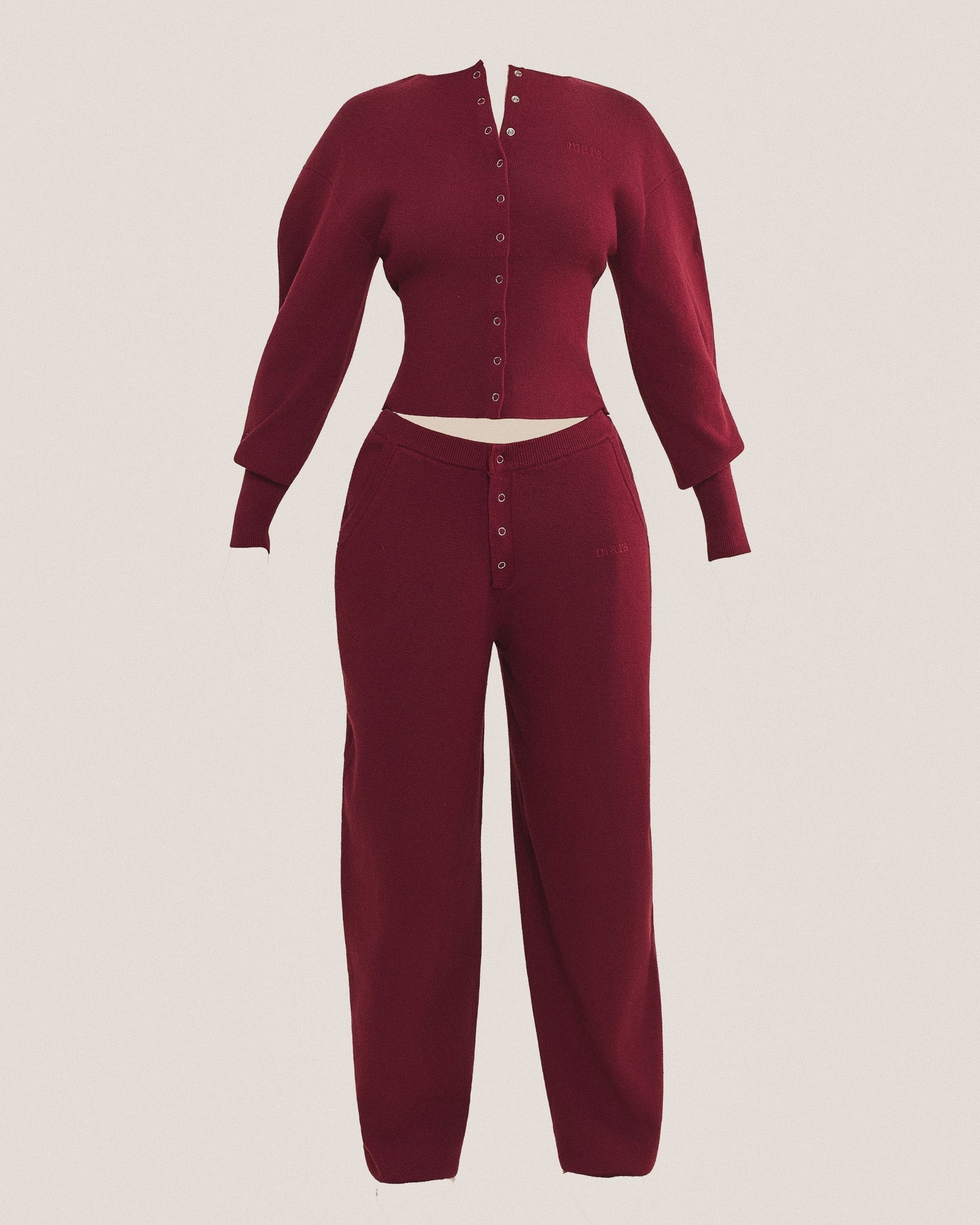 The Knit Button Up Cardigan in Burgundy