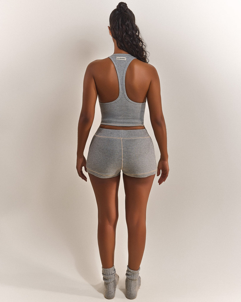 The Ribbed Boxer Shorts in Grey