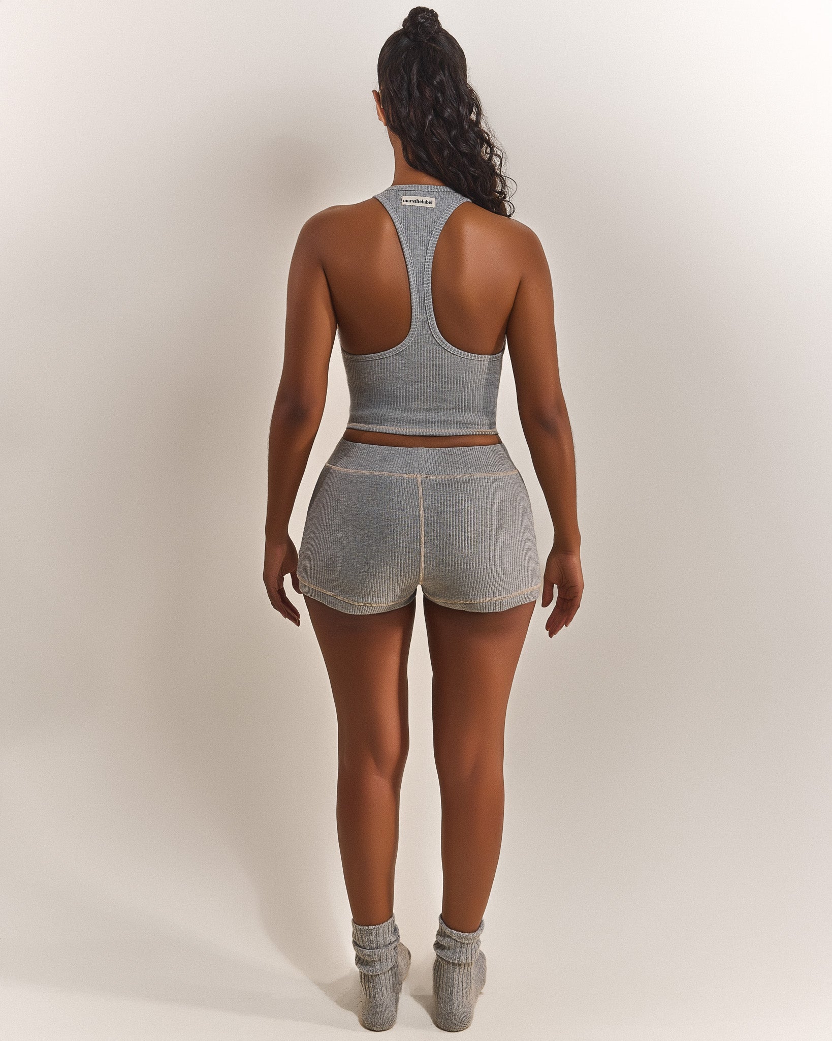 The Ribbed Boxer Shorts in Grey
