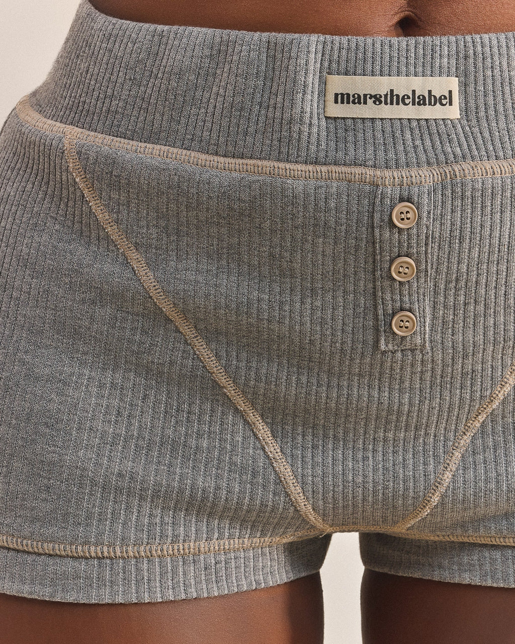 The Ribbed Boxer Shorts in Grey