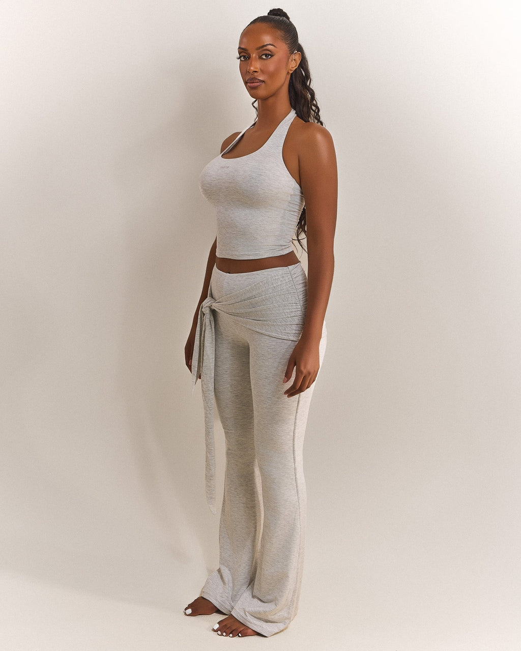 The Tie Trouser in Grey Marl