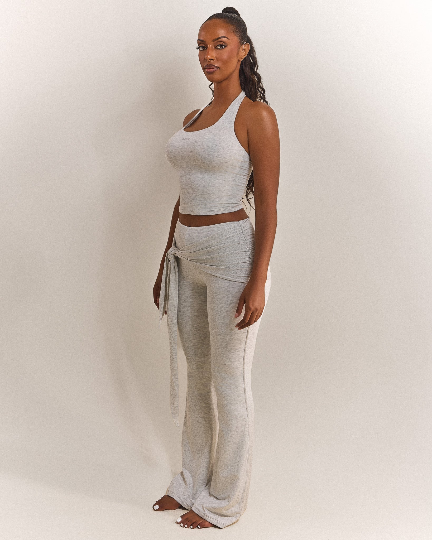 The Tie Trouser in Grey Marl
