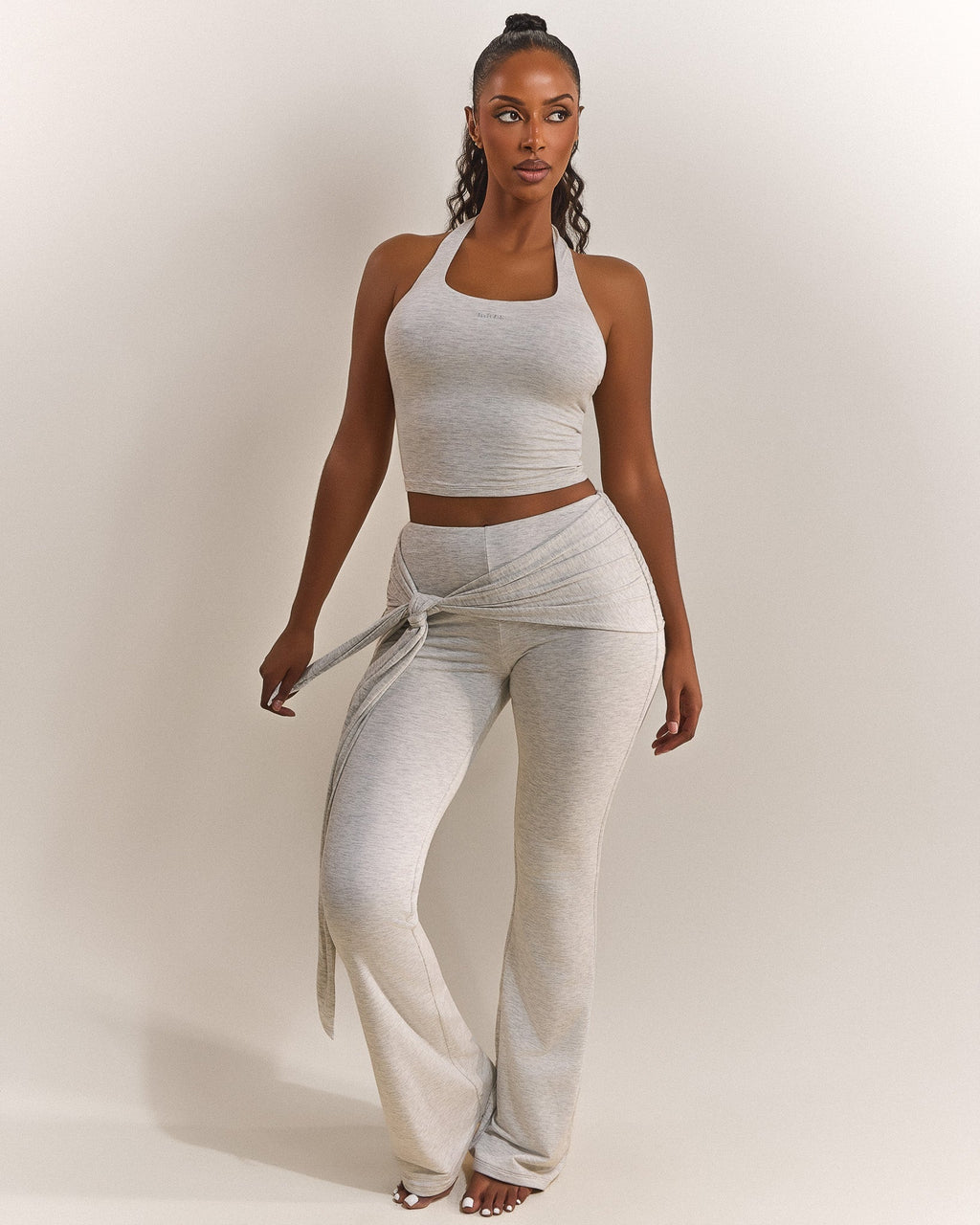 The Tie Trouser in Grey Marl