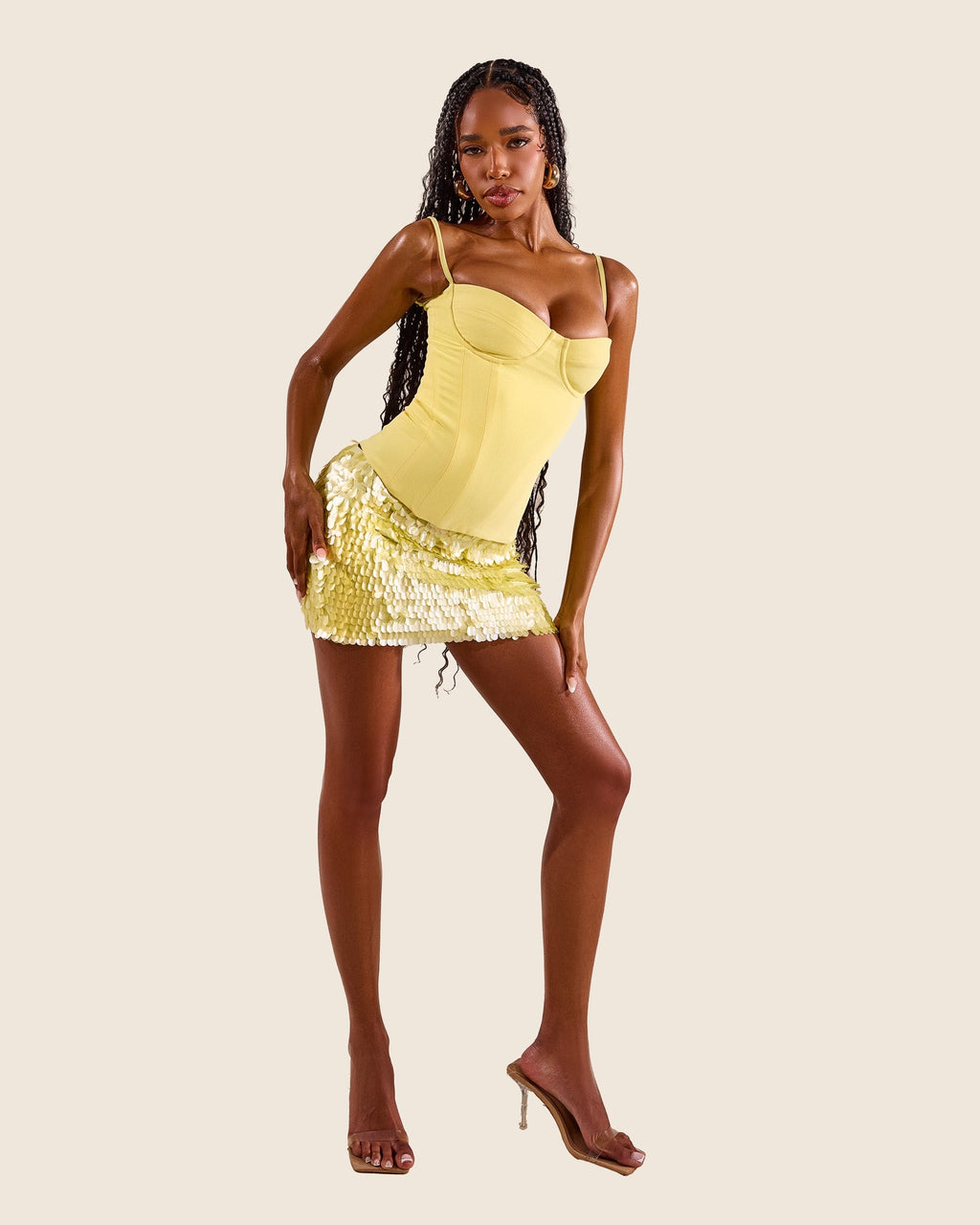 The Shimmi Mini Skirt in Lemon