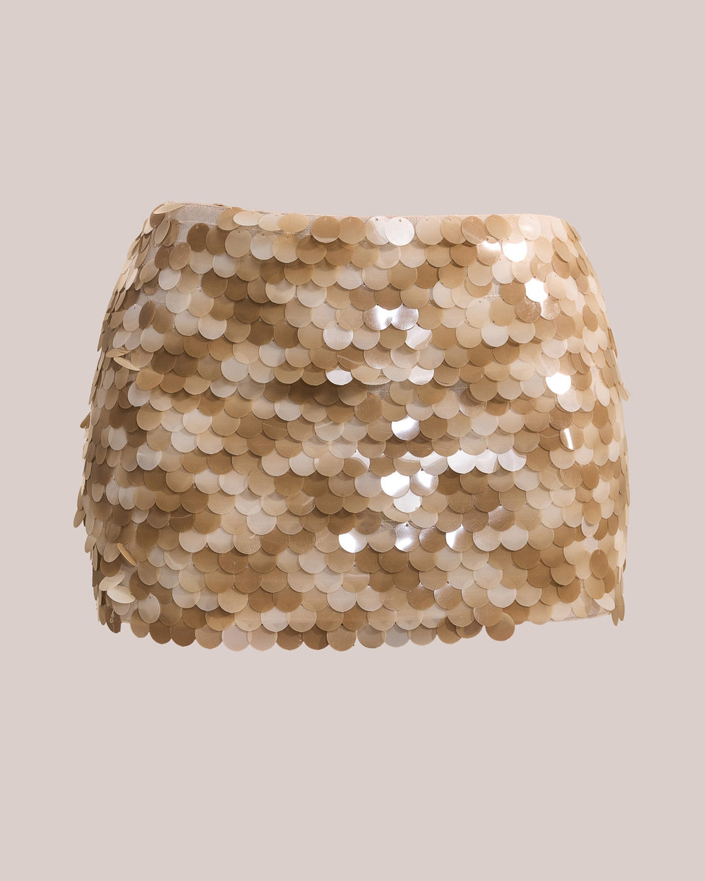 The Shimmi Mini Skirt in Stone