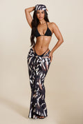 The Gracie Maxi Skirt and Headscarf Set in Zebra Print